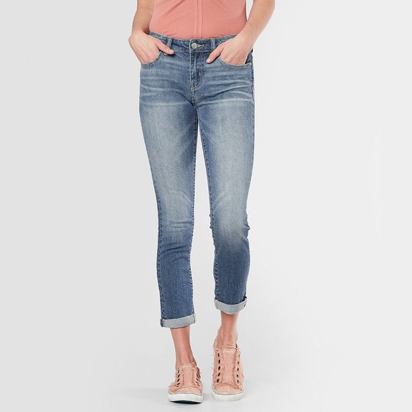 BKE Denim - BKE Stella Mid-Rise Stretch Cropped Denim Jeans Women’s Size 26 Light Wash